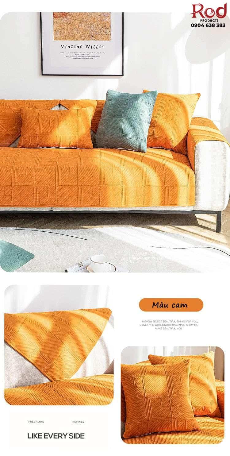 Drap bọc ghế sofa cotton thêu hoa văn YY2902 12