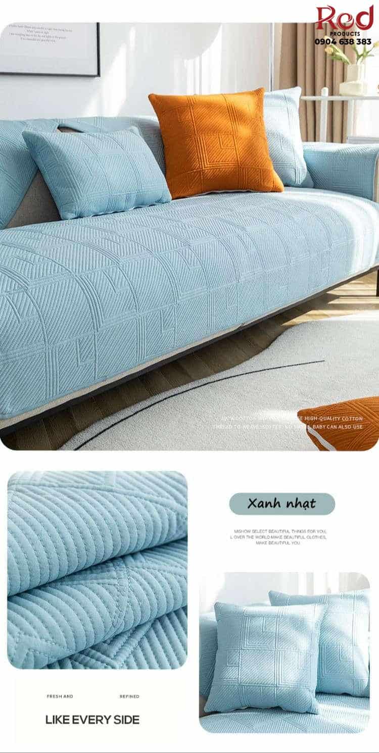 Drap bọc ghế sofa cotton thêu hoa văn YY2902 13