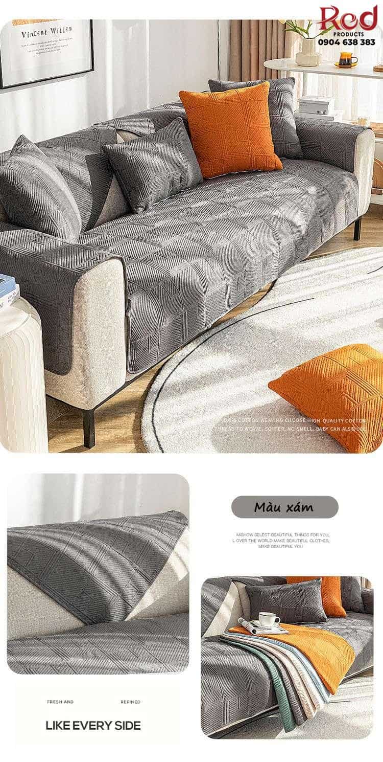 Drap bọc ghế sofa cotton thêu hoa văn YY2902 14