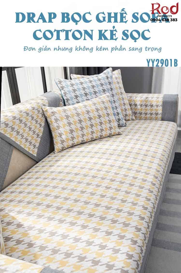 Drap bọc ghế sofa cotton kẻ sọc YY2901B 7