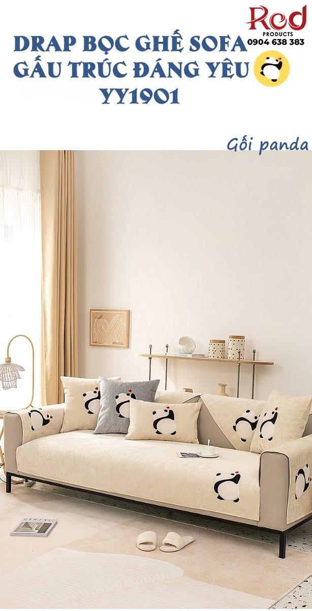 Drap bọc ghế sofa gấu trúc đáng yêu YY1901 15