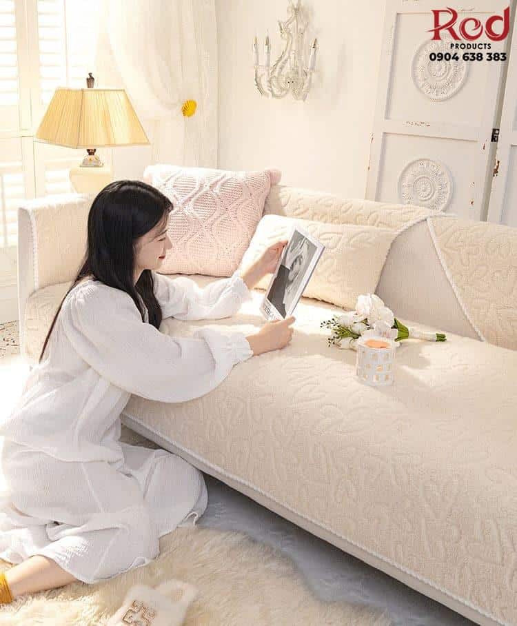 Drap bọc ghế sofa lông nhân tạo tim phấp phới YY0903 18