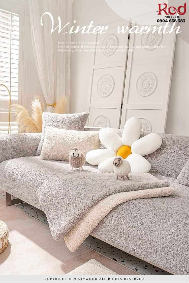 Drap bọc ghế sofa lông nhung ấm áp đơn giản YY2108 25