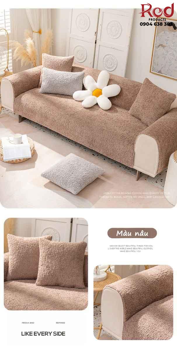 Drap bọc ghế sofa lông nhung ấm áp đơn giản YY2108 16