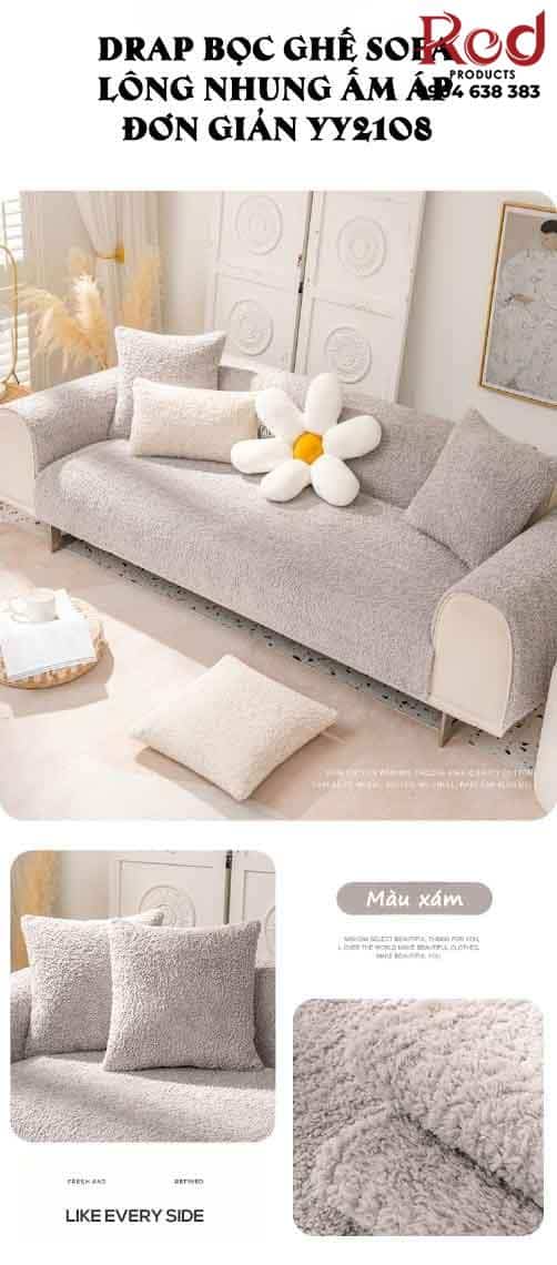 Drap bọc ghế sofa lông nhung ấm áp đơn giản YY2108 15