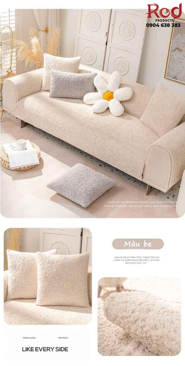 Drap bọc ghế sofa lông nhung ấm áp đơn giản YY2108 17