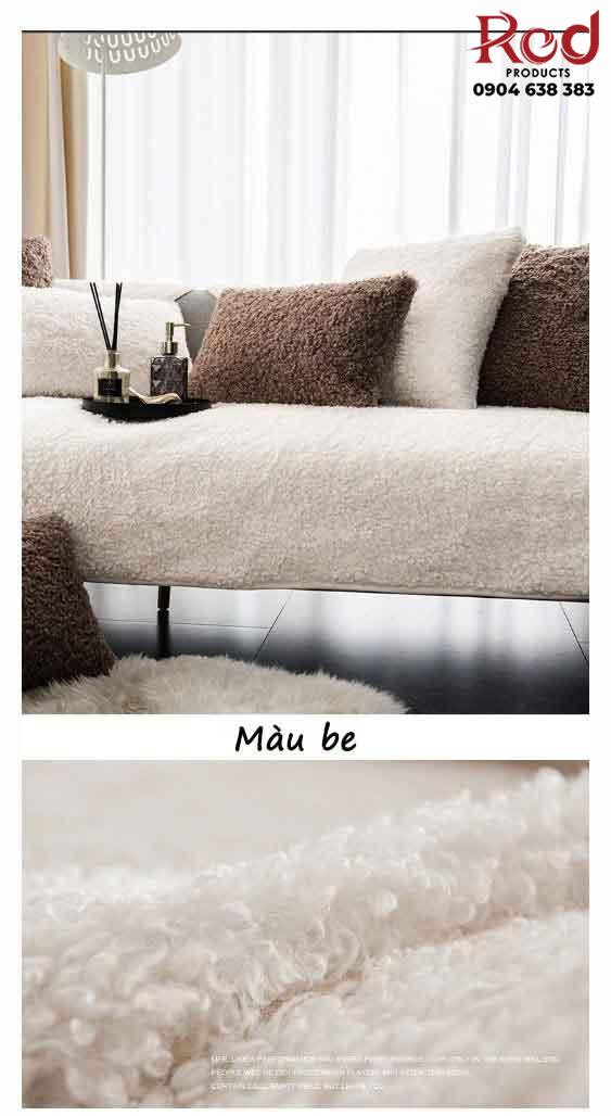 Drap bọc ghế sofa lông nhung dạng xoăn màu YY2301 14