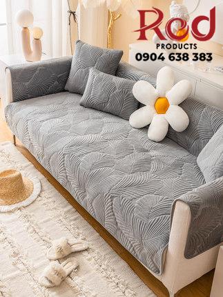 Drap bọc ghế sofa lông nhung nhân tạo lá cọ YY2901 22