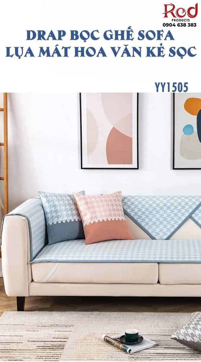 Drap bọc ghế sofa lụa mát hoa văn kẻ sọc YY1505 7