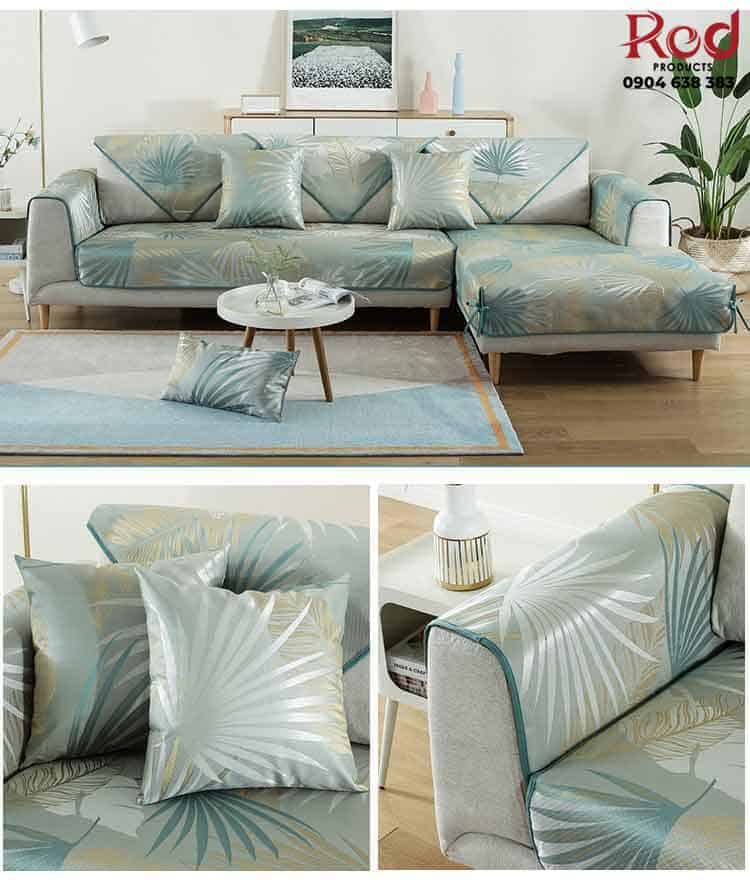 Drap bọc ghế sofa lụa mát hoa văn mùa hè YY1903 13