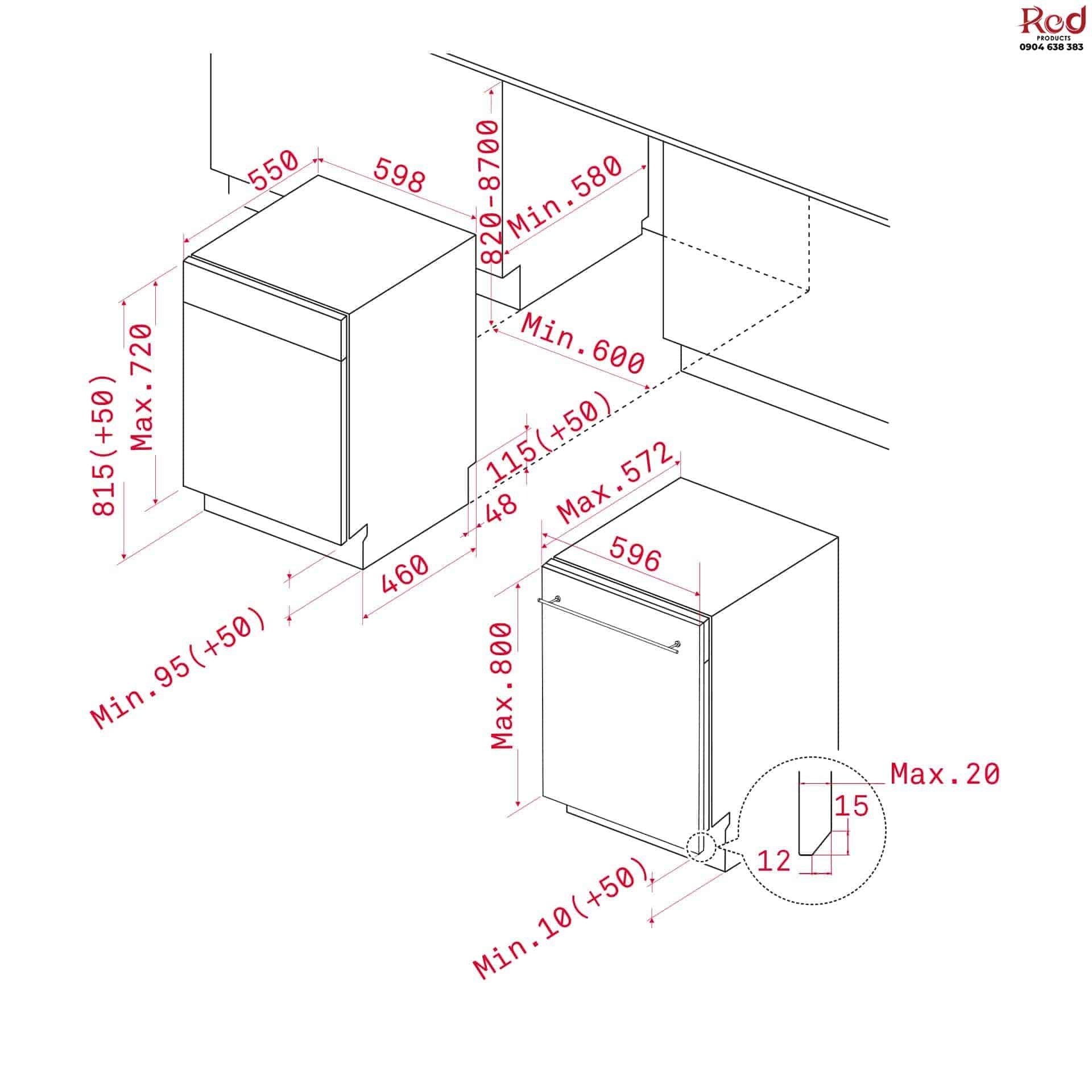 Máy rửa chén âm bán phần Teka DW9 55 S 4