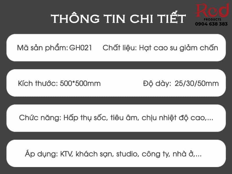 Gạch khối cao su tiêu âm giảm chấn 50x50cm GH021 9