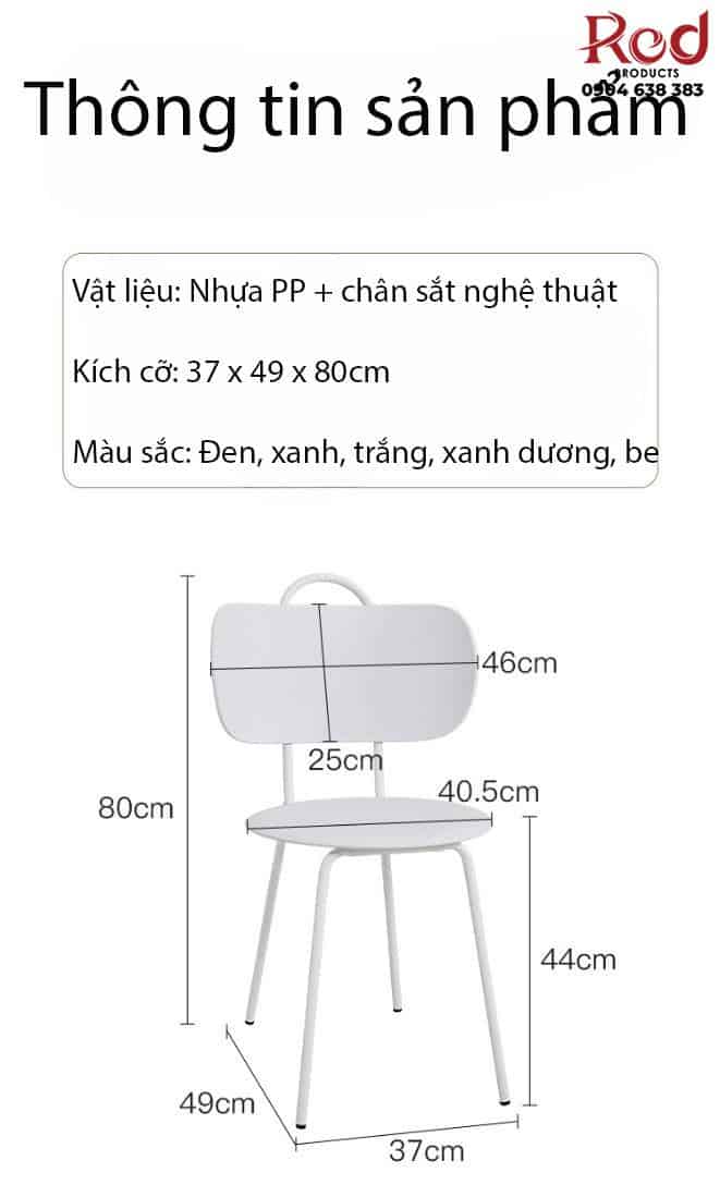 Ghế ăn tự lưng cong phong cách Bắc Âu RH002 7