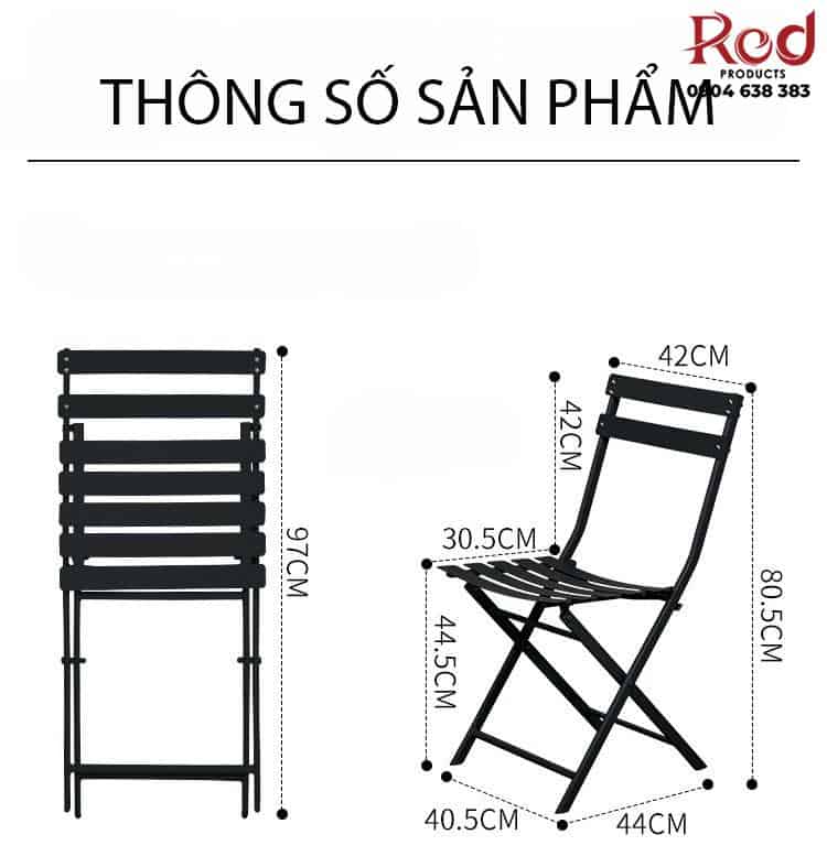 Ghế cafe ngoài trời khung sắt nghệ thuật EB8069 16