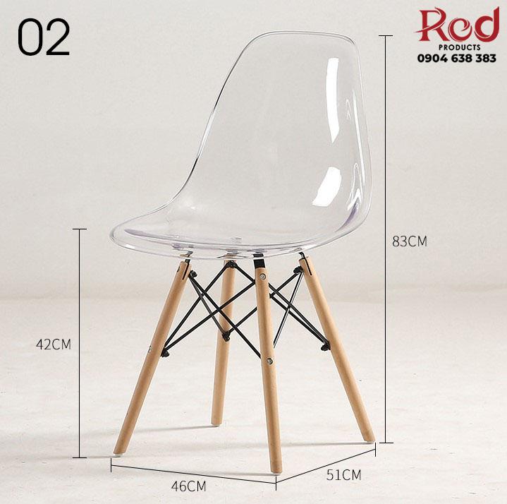 Ghế Eames trong suốt decor phòng ăn ban công CYD534 13