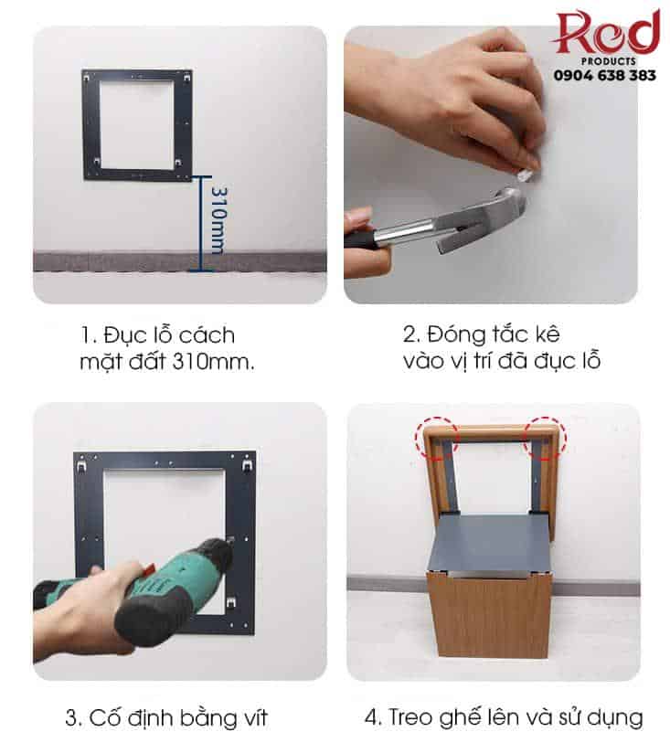 Ghế gập treo tường xếp gọn BTS1236 10