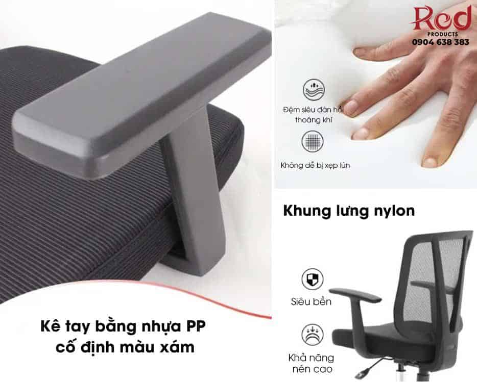 Ghế làm việc văn phòng lưng lưới chân xoay T-081A-3 6