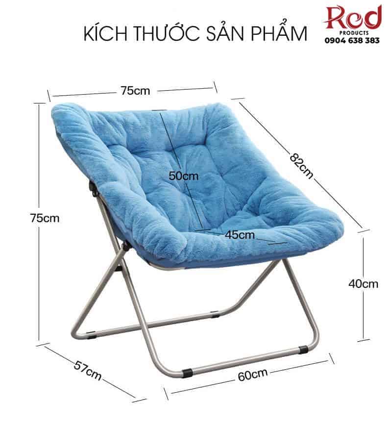 Ghế lười xếp gọn vải nhung chân thép AC5889 13