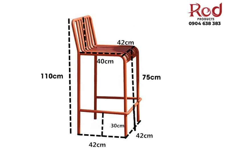 Ghế quầy bar ngoài trời cafe sân vườn OZ801 12