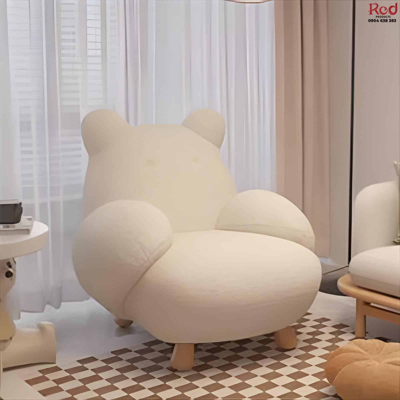 Ghế sofa bập bênh thư giãn bọc nhung cừu kèm đôn SF019 11