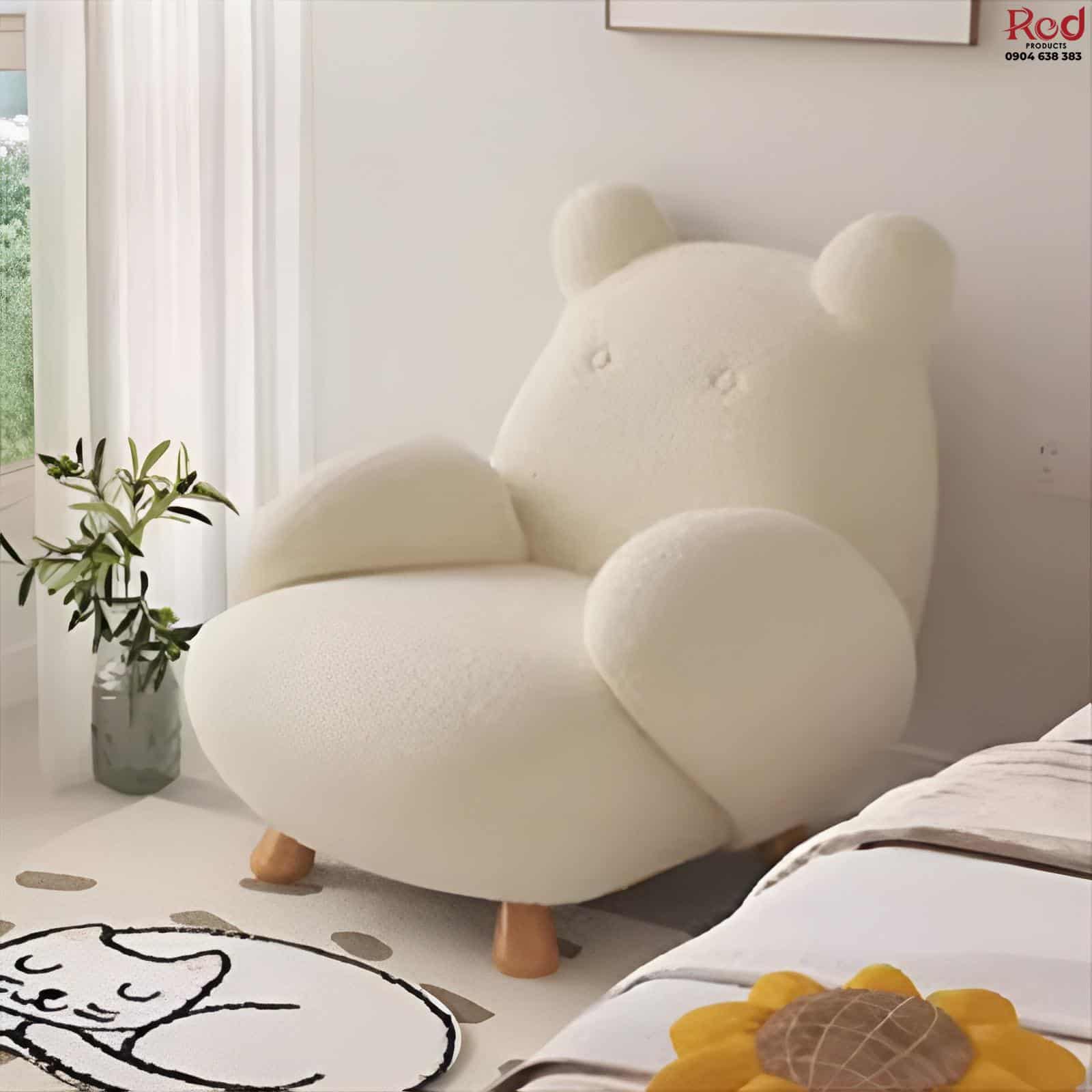 Ghế sofa bập bênh thư giãn bọc nhung cừu kèm đôn SF019 10