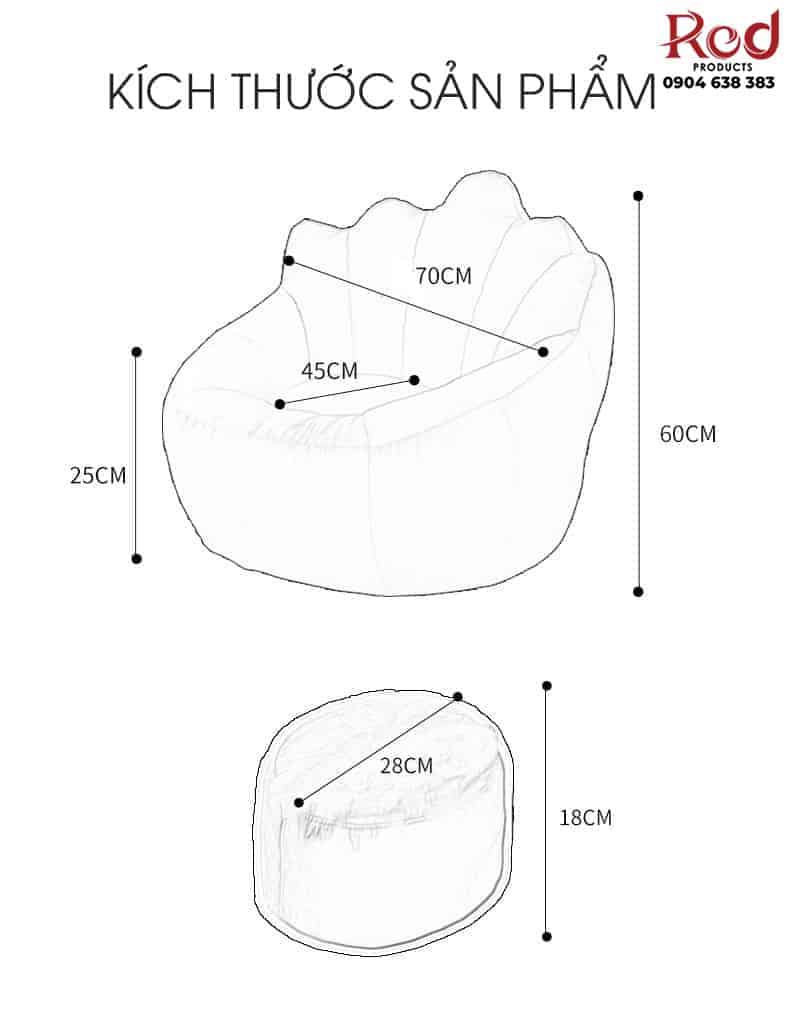 Ghế sofa lười hạt xốp hình vương miện SM5088 10