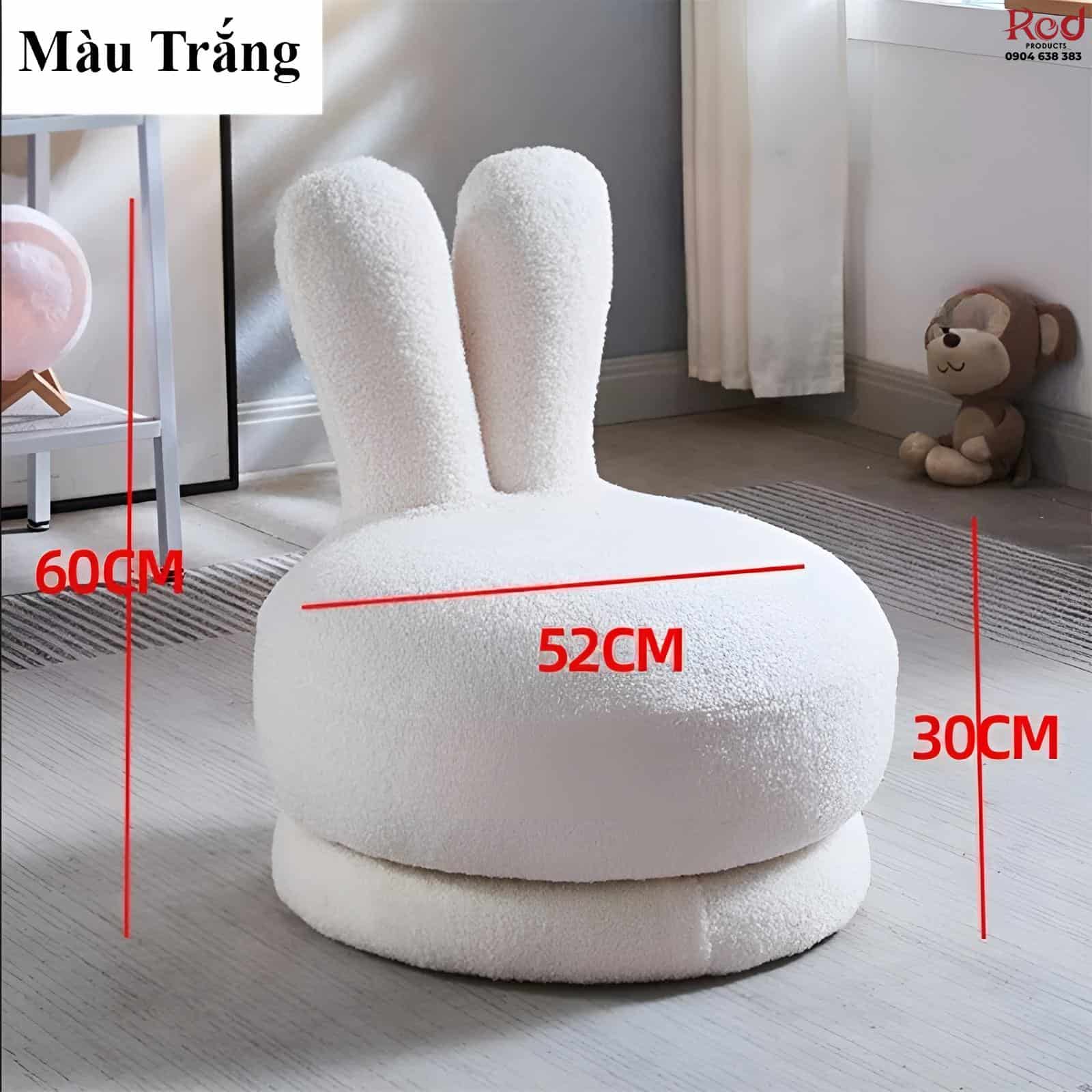 Ghế thư giãn vải nhung cừu xoay hình thỏ JI6961 12