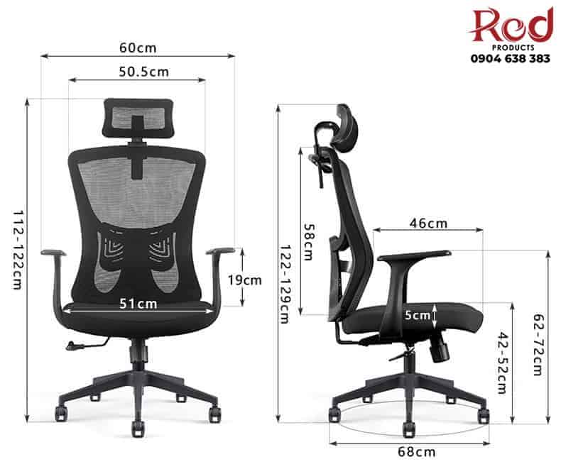 Ghế văn phòng công thái học tựa đầu ngả lưng FZ902 12