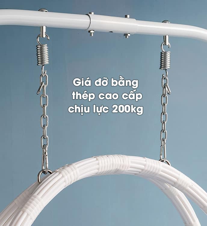 Ghế xích đu mây đan thư giãn trong nhà ngoài trời A088 11