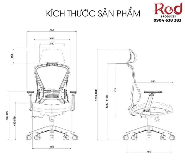 Ghế xoay công thái học cho văn phòng DK2-BH02 12