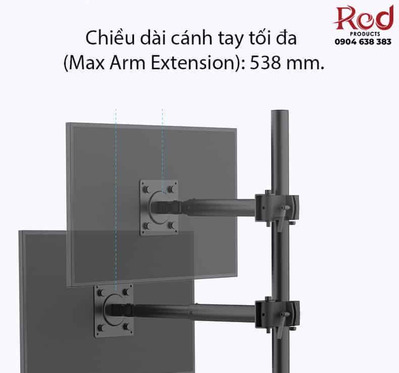 Giá đỡ 4 màn hình máy tính gắn bàn BM3219 7