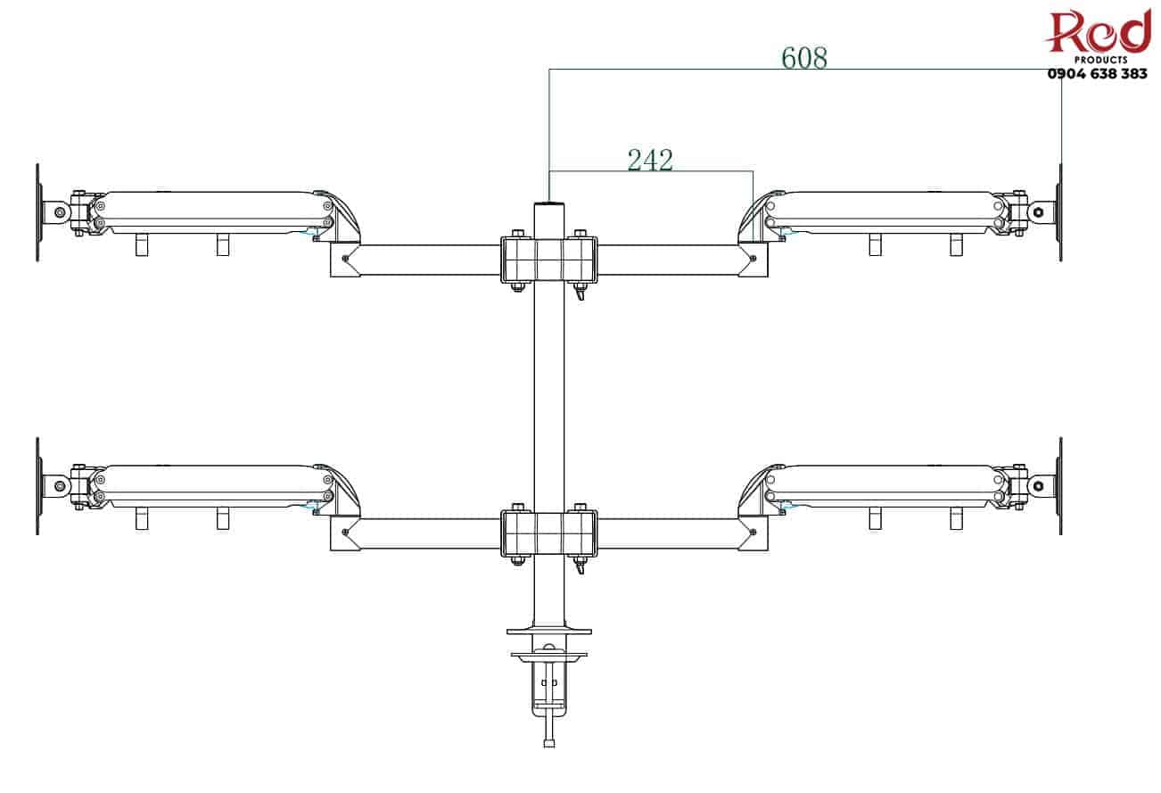 Giá đỡ 4 màn hình máy tính gắn bàn BM0495 10