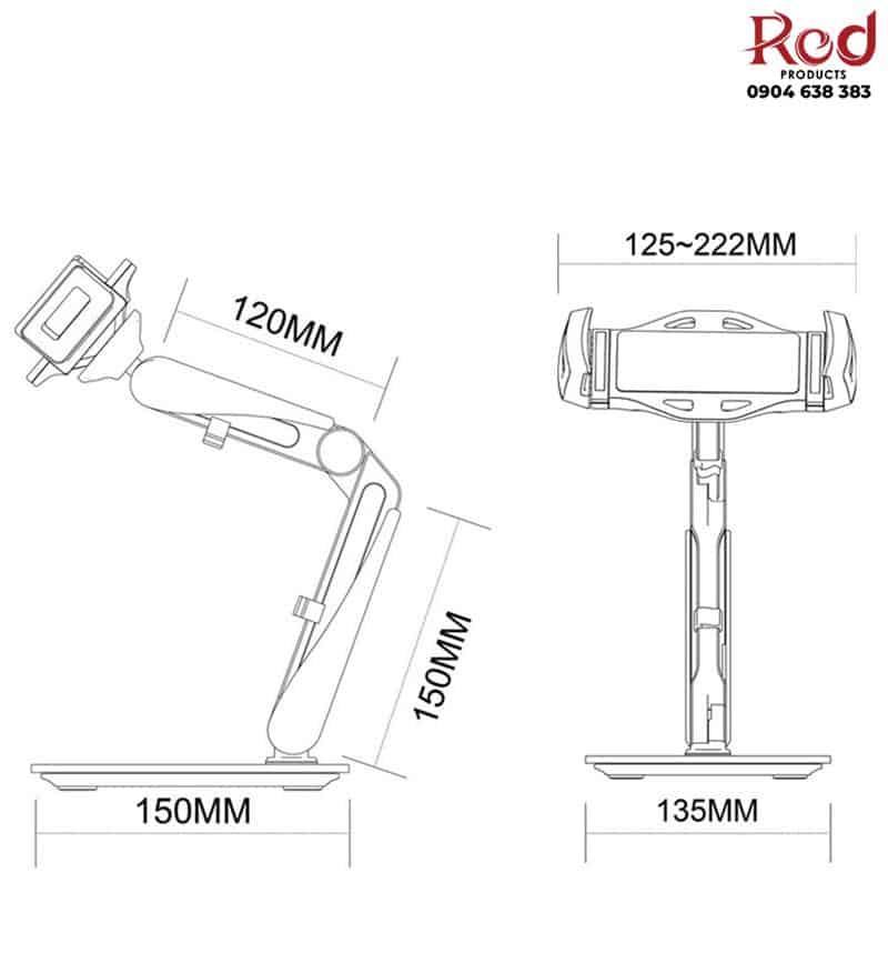 Giá đỡ điện thoại máy tính bảng 360 độ thông minh B601B 14