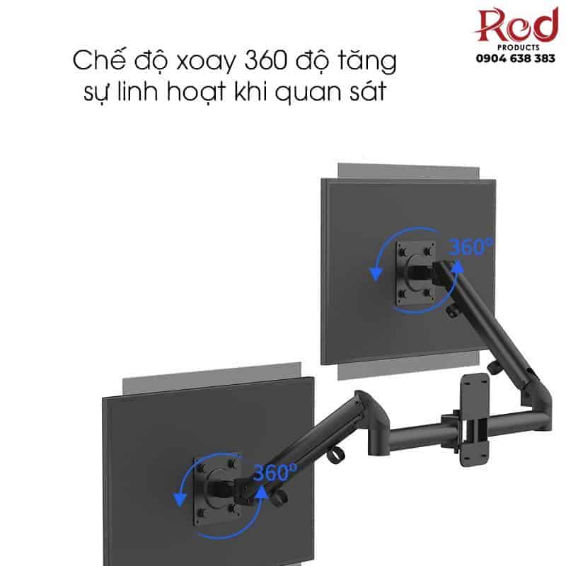 Giá treo 2 màn hình máy tính gắn tường BM1276 7