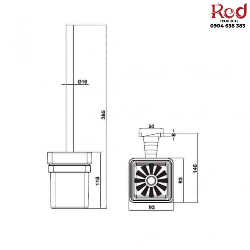 Giá treo cọ vệ sinh hiện đại Hafele 580.41.550 8