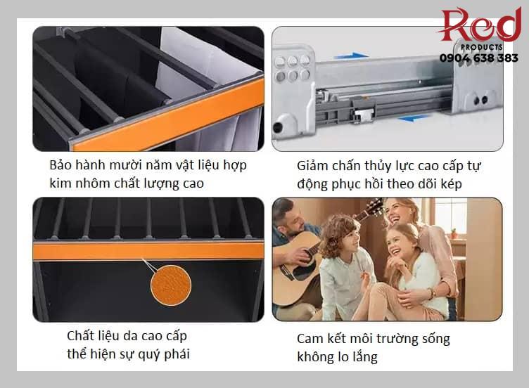 Giá treo quần âu thanh nan bọc da cao cấp RB7063B 5