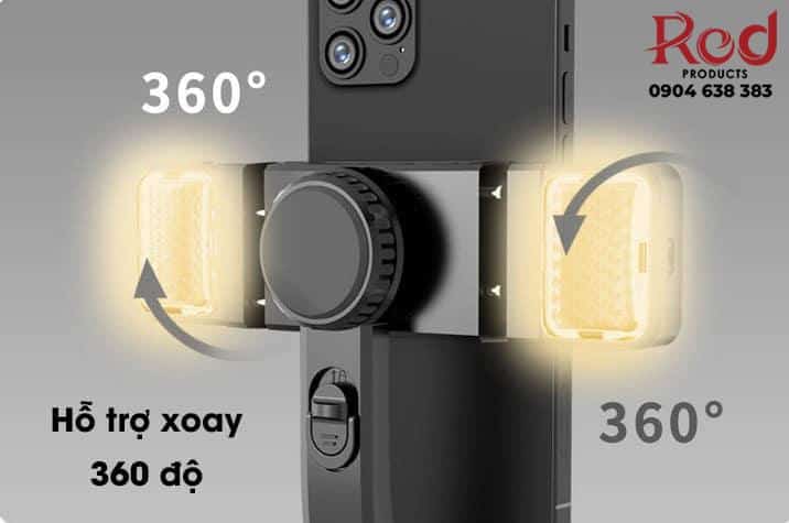 Gậy selfie chống rung điện thoại có đèn flash Q08D 10