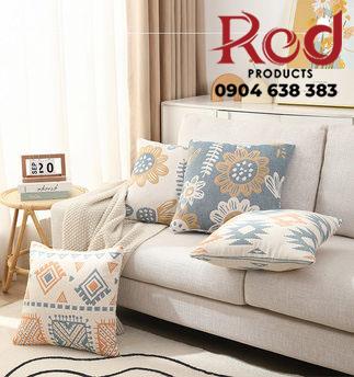 Gối tựa lưng gác tay sofa cotton nhiều hoa văn YY1812 15