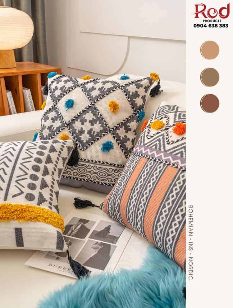 Gối tựa lưng sofa cotton phong cách Bohemian YY1270 10