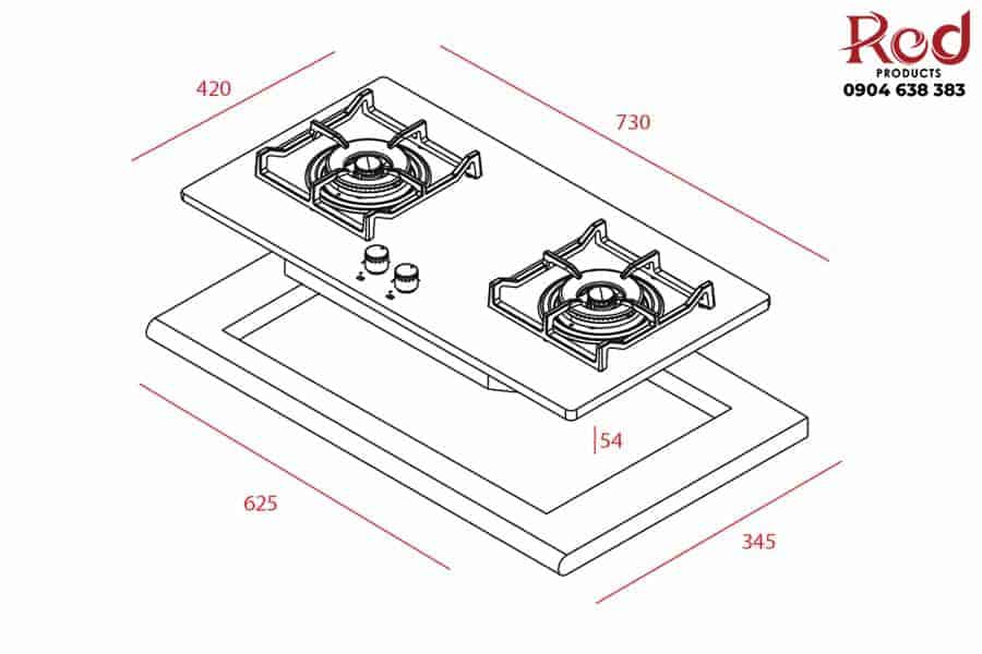 Bếp gas âm 2 vùng nấu Teka GSI 73 2G 4