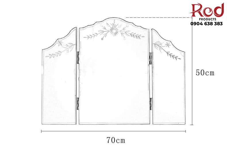 Gương trang điểm 3 cánh màu bạc cao cấp DQH5482 8