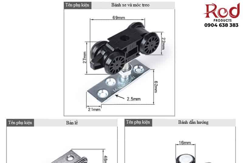 Phụ kiện cửa trượt xếp trọn bộ MZHF20/40