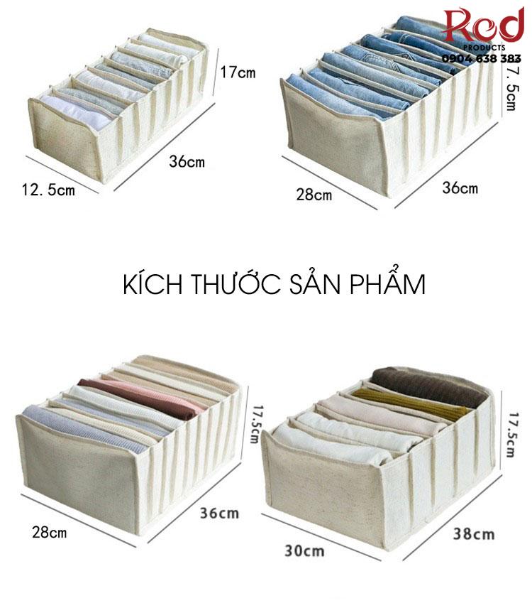 Hộp vải đựng quần áo chia ngăn tiện ích SP678 12