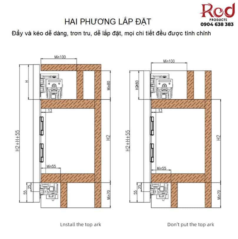 Bộ phụ kiện ray trượt cửa lùa cánh gấp YG202 9