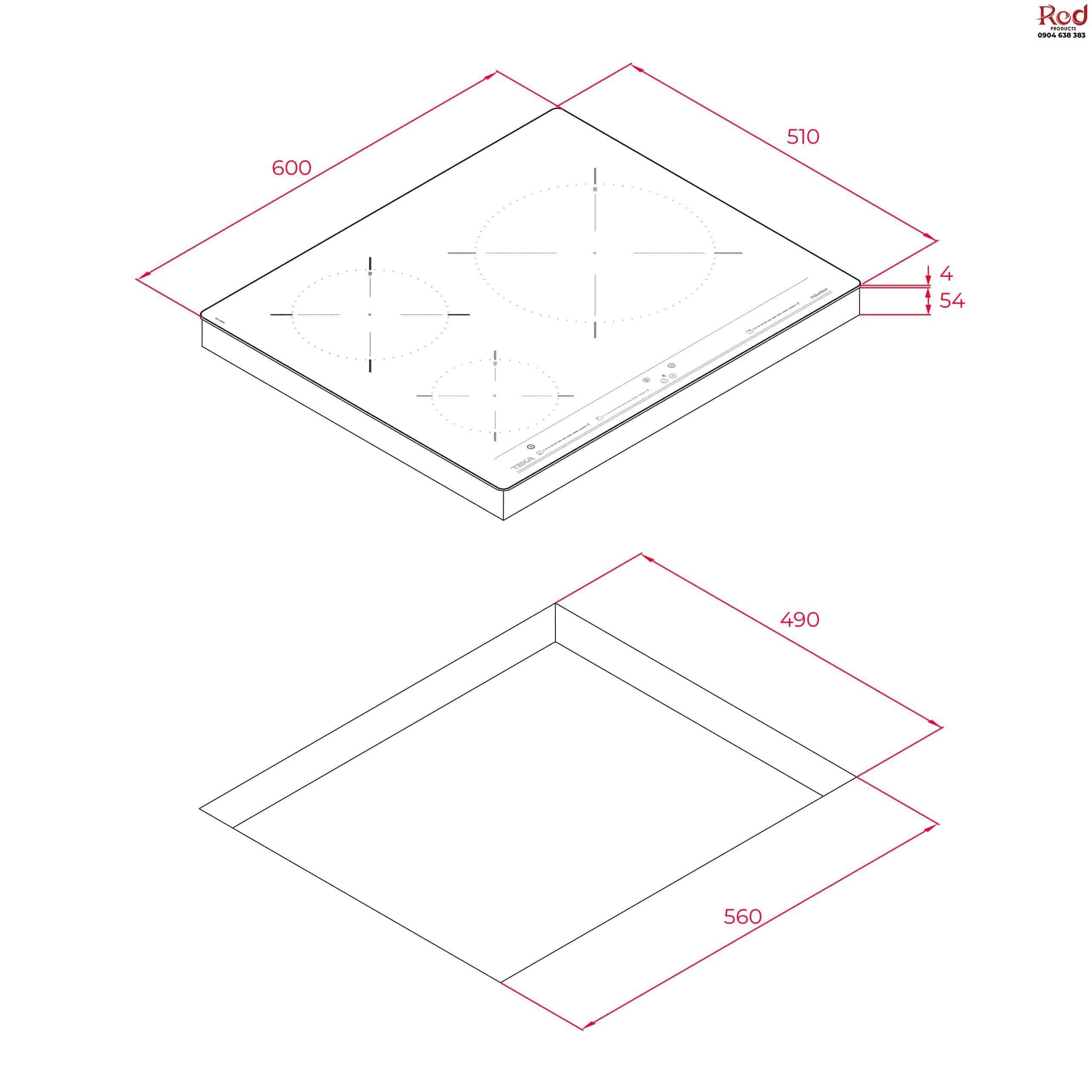 Bếp từ 3 vùng nấu lắp âm tủ Teka IBC 63010 MSS 8