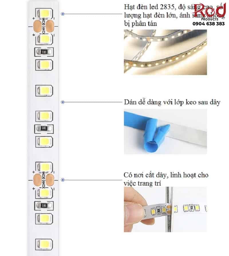 Dây led 2835 24V độ sáng cao IOU-001A