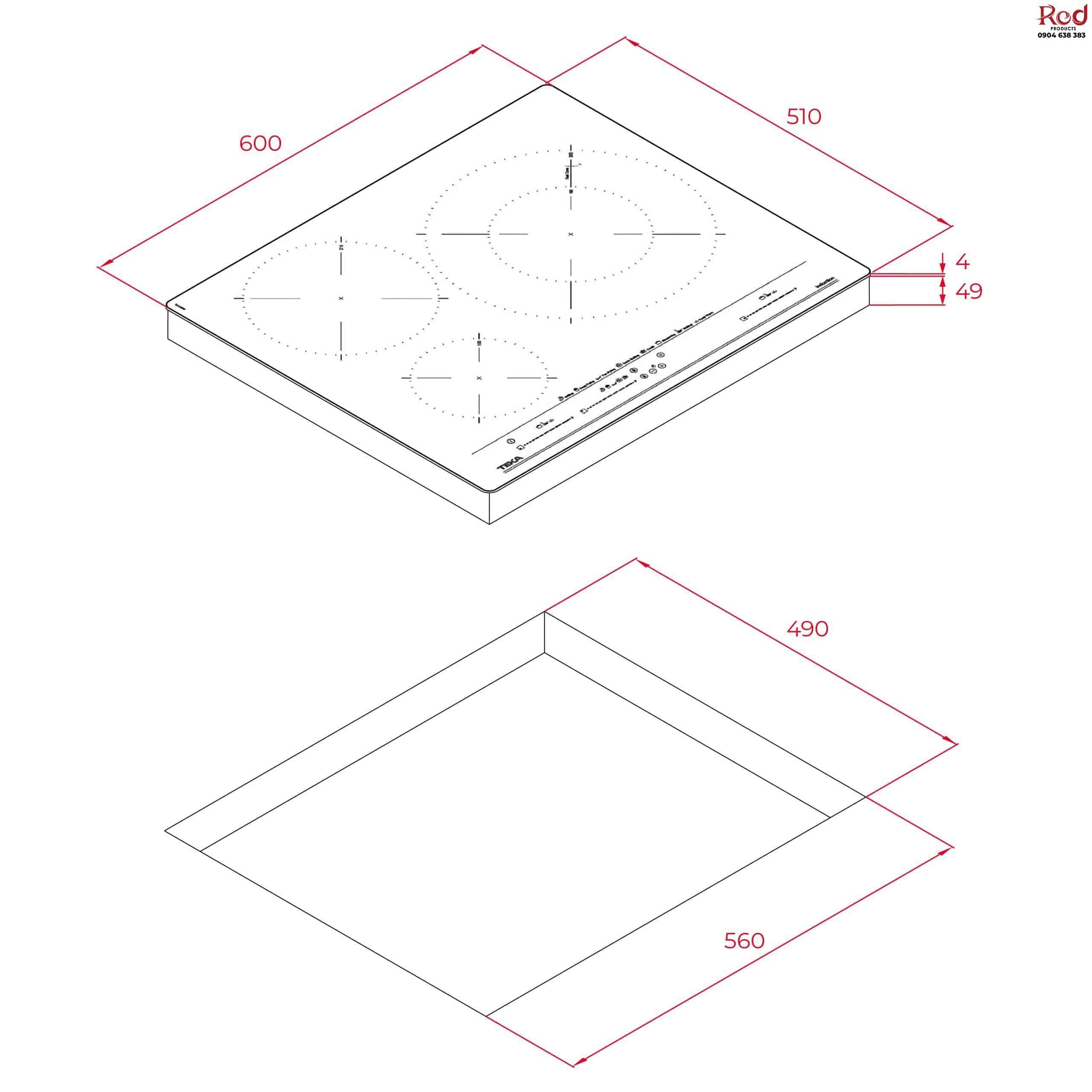 Bếp từ âm 3 vùng nấu Teka IZC 63630 BK MST 6