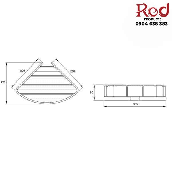 Kệ góc nhà tắm bằng đồng cao cấp Hafele 495.34.112 15