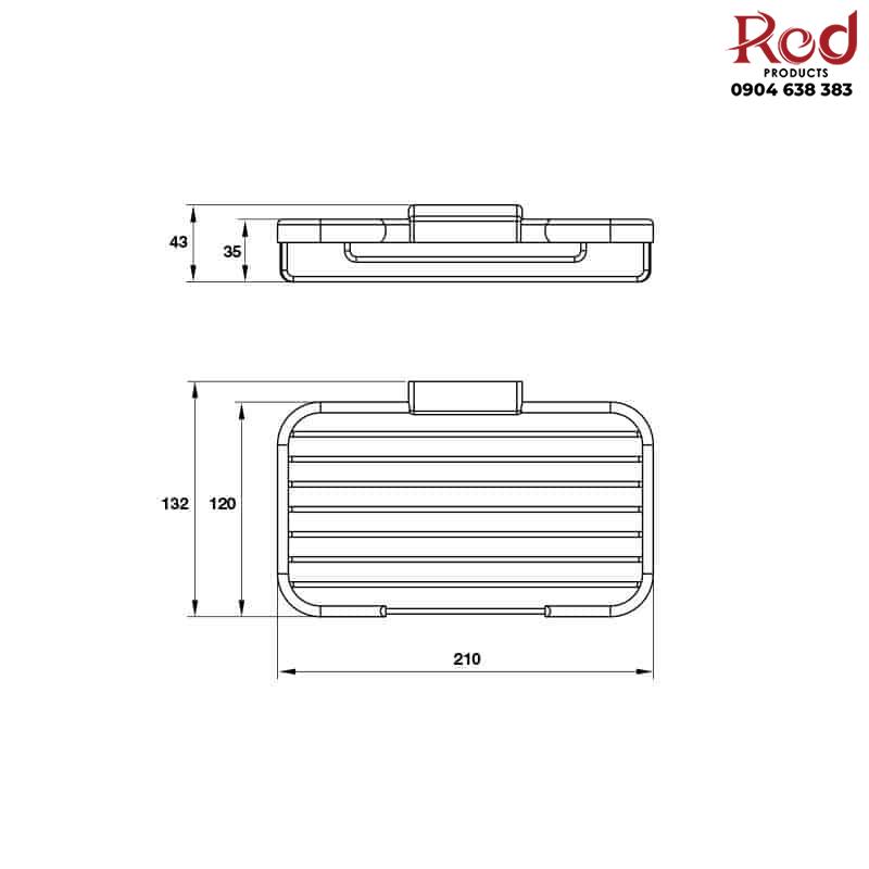 Kệ nhà tắm tối giản bằng đồng Hafele 495.80.013 5