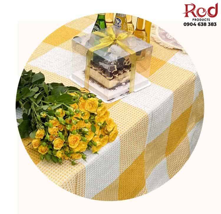 Khăn trải bàn picnic dã ngoại sọc vuông Waffle YY2702Y 13